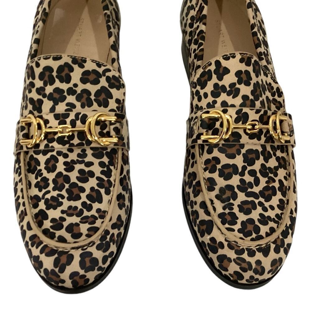 Stuart‎ Weitzman Owen Buckle Loafer In Spotted Cheetah Suede Golden Beige 7.5 - Picture 7 of 15